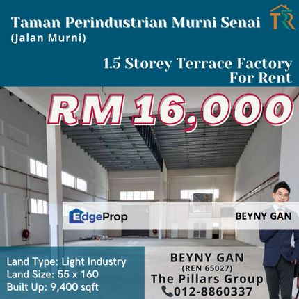 (Taman Perindustrian Murni Senai @ Jalan Murni) 1.5 Storey Terrace Factory, Johor, Senai