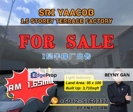 (Sri Yaacob) 1.5 Storey Terrace Factory, Johor, Skudai