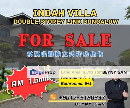 (Indah Villa @ Setia Indah) Double Storey Link Bungalow End Lot, Johor, Johor Bahru