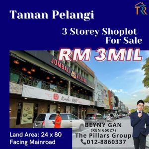 Taman Pelangi, Jalan Perang, Sri Pelangi, JB Town 3 Storey Shoplot for ...