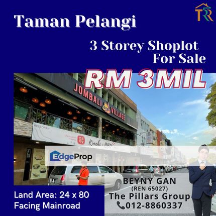 Taman Pelangi, Jalan Perang, Sri Pelangi, JB Town 3 Storey Shoplot, Johor, Johor Bahru