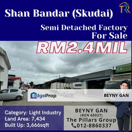 (Shan Bandar, Skudai) Semi Detached Factory, Johor, Skudai