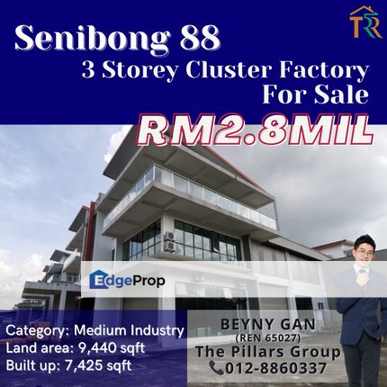 (Senibong 88, Jalan Teras 3, Masai) 3 Storey Cluster Factory , Johor, Masai