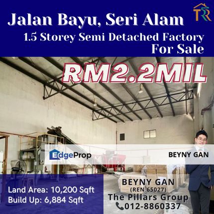 (Jalan Bayu @ Seri Alam, Masai) 1.5 Storey Semi Detached Factory, Johor, Masai