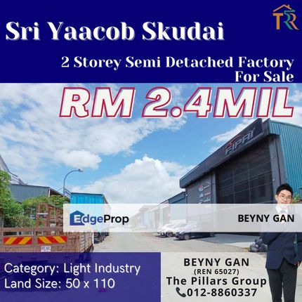 (Sri Yaacob, Skudai) 2 Storey Semi Detached Factory, Johor, Skudai
