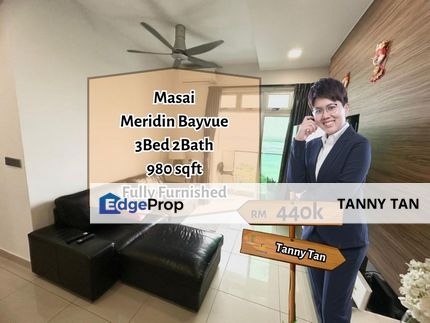 Masai Sierra Perdana Meridin Bayvue Apartment 3 bed 2 bath fully furnished, Johor, Masai