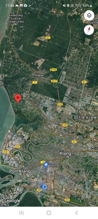 Malaysia Selangor 📌 Kampung Perepat, Kapar, Klang, 📣 📌1.05 Acres Flat Land For Sale🌈 🥰Beside Tar Road 🥰, Selangor, Kapar 