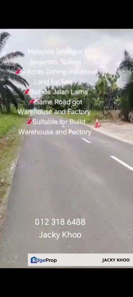 Jenjarom, Sukepi . 3 Acres Zoning Industrial Land for Sale  📌Beside Jalan Lama 📌Same Road got Warehouse and Factory  📌Suitable for Build Warehouse , Selangor, Jenjarom