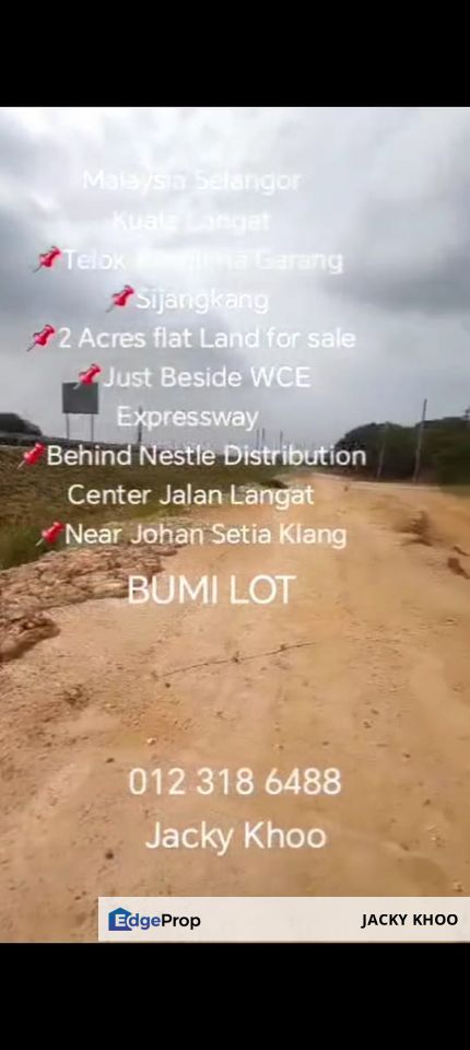 Telok Panglima Garang , Sijangkang , 2 Acres flat Land for sale 📌Just Beside WCE Expressway  📌Behind Nestle Distribution Center Jalan Langat , Selangor, Telok Panglima Garang