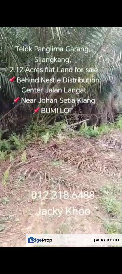 Telok Panglima Garang,  Sijangkang,  2.12 Acres flat Land for sale 📌Behind Nestle Distribution Center Jalan Langat 📌 BUMI LOT, Selangor, Telok Panglima Garang