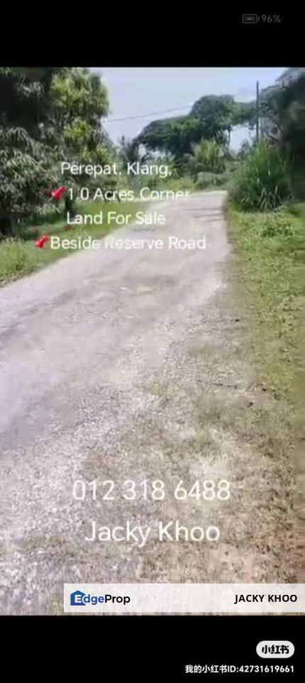 Perepat, Klang,  📌1.0 Acres Land For Sale  📌Beside Reserve Road   🎈* 1.0 Acres Flat Land 🎈Rectangular  🎈* Non Bumi Lot 🎈Big Lorry can reach  , Selangor, Kapar 
