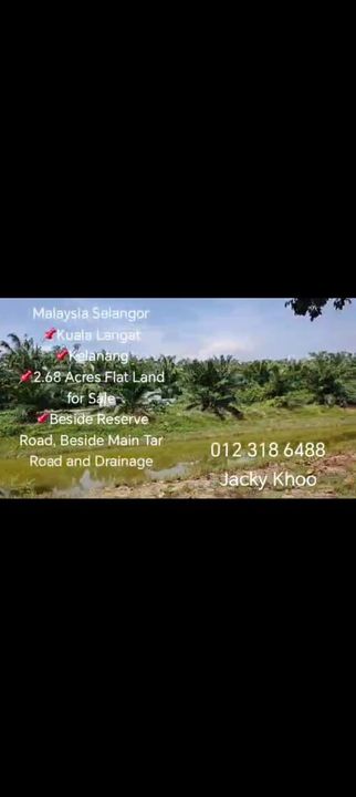 Kelanang , Banting, Morib, Kuala Langat, 📌2.68 Acres Flat Land for Sale 📌Beside Reserve Road, Beside Main Tar Road and Drainage, Selangor, Banting