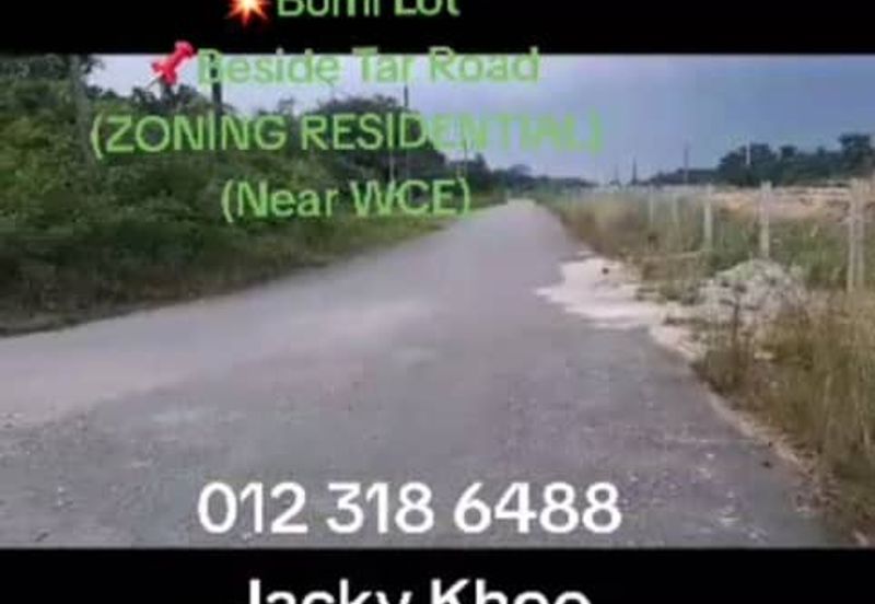 Telok.Panglima.Garang,  Kuala Langat,  📌2.5 Acres Corner Land for Sale 💥Bumi Lot  📌Beside Tar Road  (ZONING RESIDENTIAL) (BESIDE WCE)