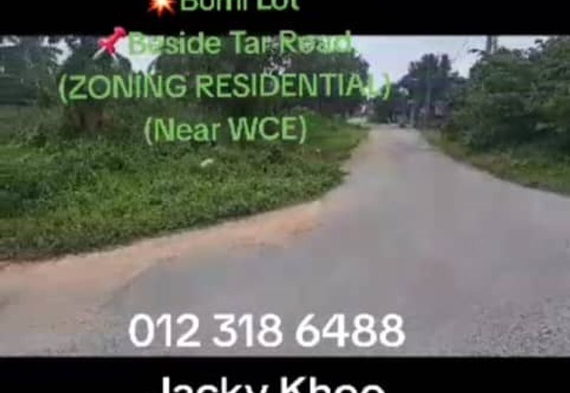 Telok.Panglima.Garang,  Kuala Langat,  📌2.5 Acres Corner Land for Sale 💥Bumi Lot  📌Beside Tar Road  (ZONING RESIDENTIAL) (BESIDE WCE)