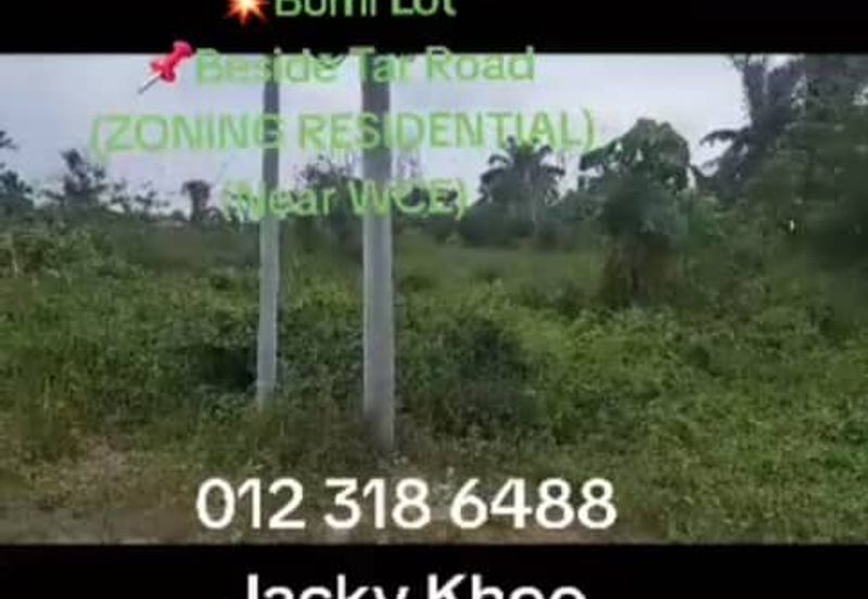 Telok.Panglima.Garang,  Kuala Langat,  📌2.5 Acres Corner Land for Sale 💥Bumi Lot  📌Beside Tar Road  (ZONING RESIDENTIAL) (BESIDE WCE)
