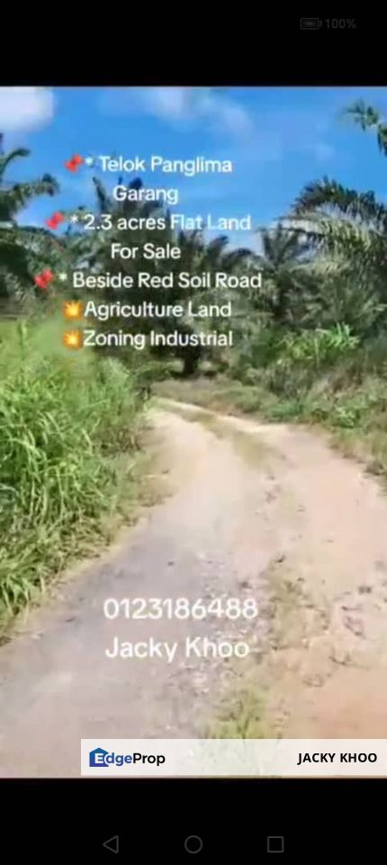 Telok Panglima Garang , Batu 13, Kuala Langat,  📌 * 2.3 acres Zoning Industrial Flat Land For Sale  📌 * Beside Red Soil Road , Selangor, Telok Panglima Garang