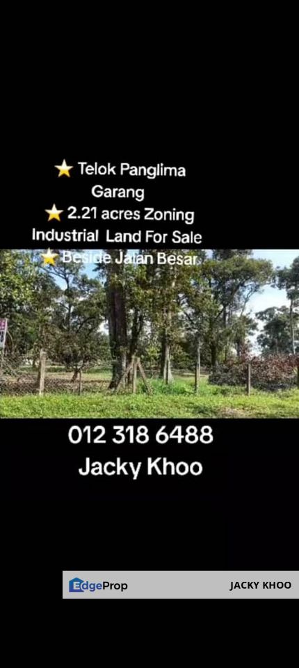 Telok Panglima Garang,  ⭐ 2.21 acres Zoning Industrial  Land For Sale  ⭐ Beside Jalan Besar 🎈Beside SKVE, Selangor, Telok Panglima Garang