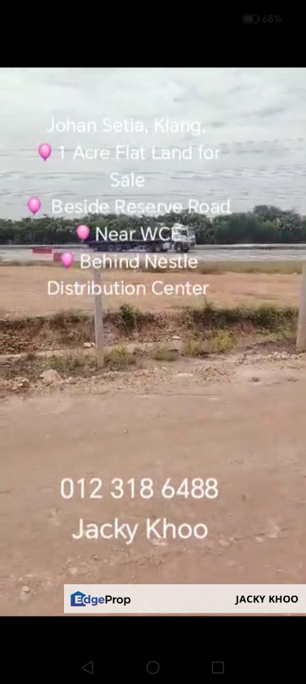 Johan Setia, Klang,  🎈1 Acre Flat Land for Sale 🎈 Beside Reserve Road 🎈Near WCE 🎈Behind Nestle Distribution Center, Selangor, Klang