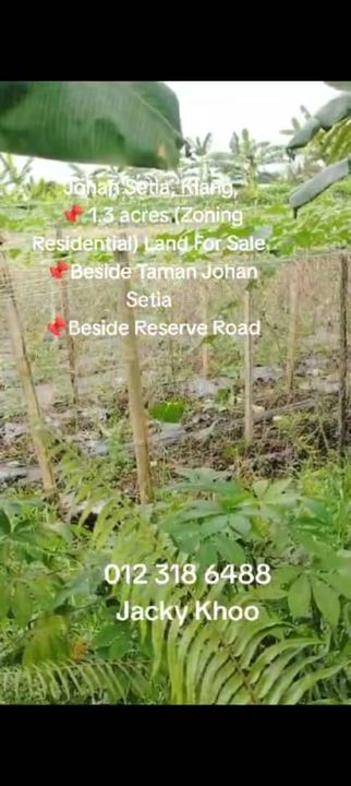 Johan Setia, Klang, 📌 1.3 acres (Zoning Residential) Land For Sale  📌Beside Taman Johan Setia  📌Beside Reserve Road , Selangor, Klang