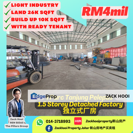 i-Parc @ Tanjung Pelepas, Gelang Patah, Johor @ 1.5 Storey Detached Factory With Ready Tenant For Sale, Johor, Gelang Patah
