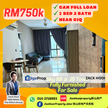 Setia Sky 88, Johor Bahru, Johor @ Full Loan 2 Bed Unit For Sale 10min to CIQ, Johor, Johor Bahru