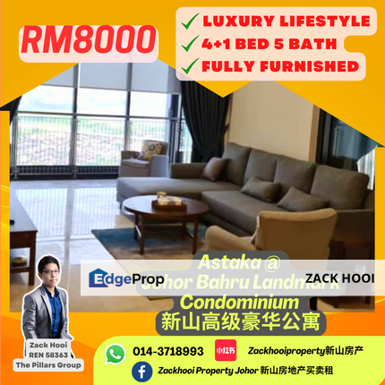 The Astaka @ 1 Bukit Senyum, Johor Bahru, Johor @ Luxury Condiminium High Floor Fully Furnished 4+1 bed unit For Rent, Johor, Johor Bahru