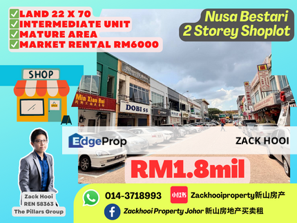 Taman Nusa Bestari, Skudai, Iskandar Puteri @ 2 Storey Shoplot with Ready Tenant For Sale, Johor, 