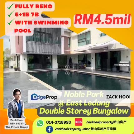 Noble Park @ East Ledang, East Ledang, Johor @ Fully Renovated with Swimming Pool Bungalow For Sale, Johor, East Ledang