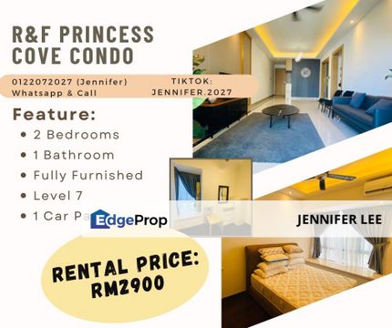 R&F Princess Cove Condo near CIQ with City View , JB for Rent., Johor, Johor Bahru