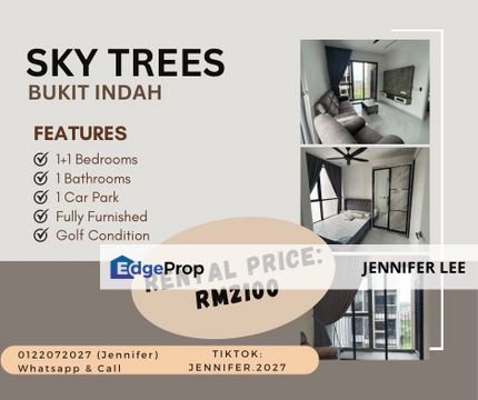 Sky Trees with Fully Furnished  @ Bukit Indah, Iskandar Puteri (Nusajaya), JB for Rent., Johor, Nusajaya