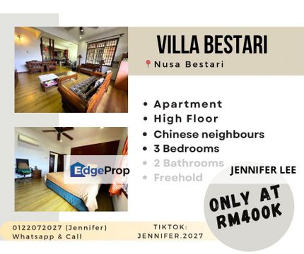 Fully Furnished Apartment,Villa Bestari Apartment,Nusa Bestari,Skudai,JB for Sales. , Johor, Skudai