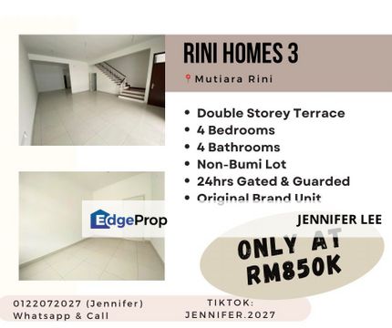 Exclusive Unit and Original Unit, Rini Homes 3, Taman Mutiara Rini, Skudai , JB for Sales., Johor, Skudai