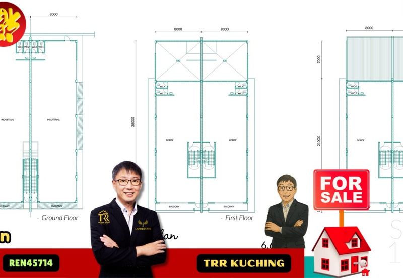3 Storey Semi Detached Warehouse at 26 Industrial Park Batu Kawa in Kuching for Sale
