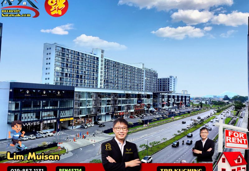 2 Adjoining Shoplots at the Podium Ground Floor Facing the Main Road in Kuching City For Rent 