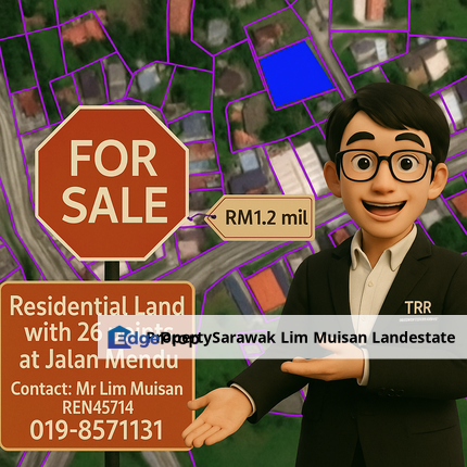Residential Land at Jalan Mendu in Kuching City for Sale, Sarawak, Kuching