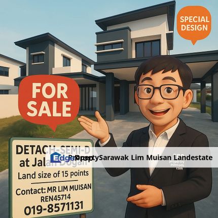 Double Storey (detached-style) semi-detached house in Kuching for sale, Sarawak, Kuching