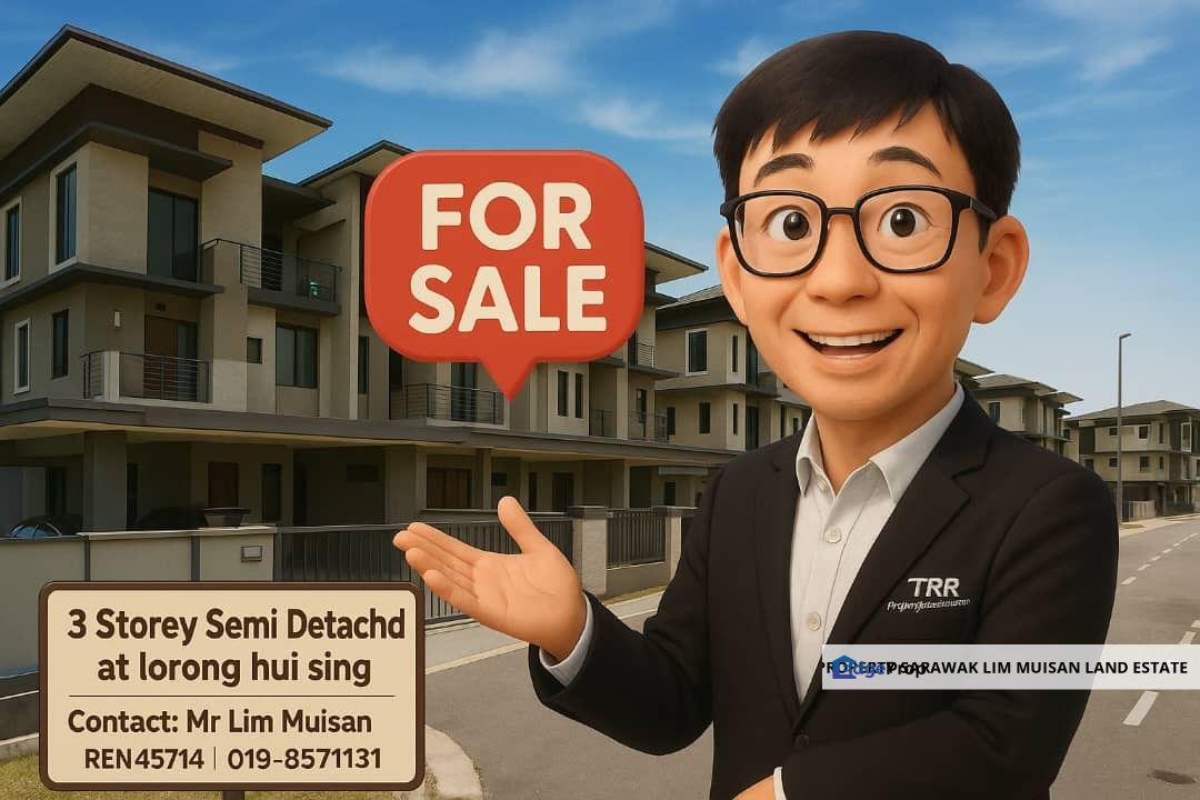 Three (3) Storey Semi Detached House at Lorong Hui Sing in Kuching City for Sale, Sarawak, Kuching