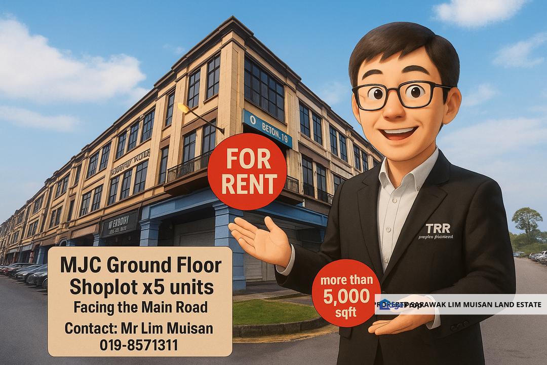 MJC New Township Ground Floor Shoplot x5 units (>5,000sqft) Facing the Main Road in Kuching for Rent, Sarawak, Kuching