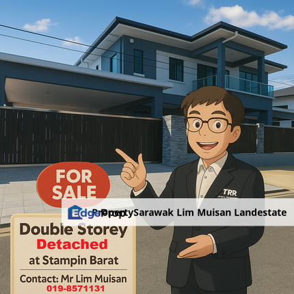 Double Storey Detached House at Stampin Barat in Kuching City for Sale, Sarawak, Kuching