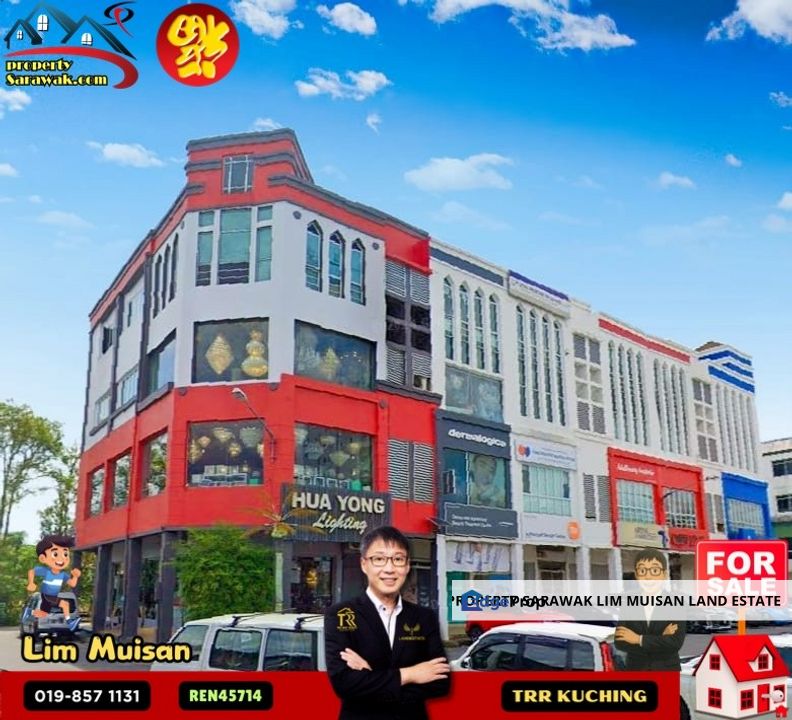 4 Storey Shop House Facing the main-road (Rock Road) in Kuching City for Sale, Sarawak, Kuching