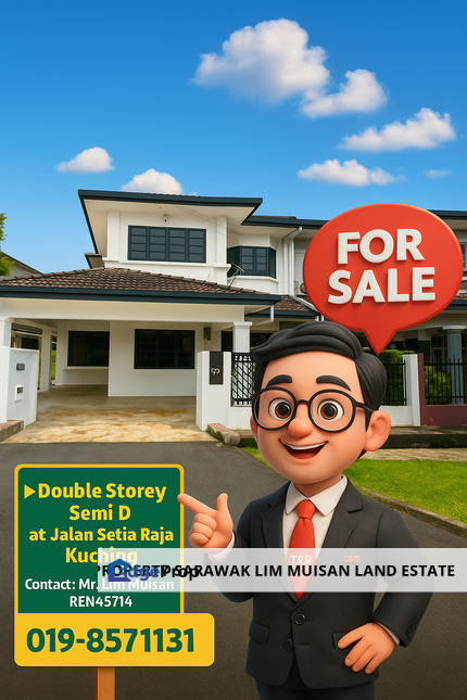 Double Storey Semi Detached House (No. 99) at Jalan Setia Raja in Kuching City for Sale, Sarawak, Kuching