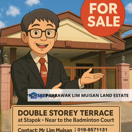 Double Storey Terrace House at Nearby Stapok Badminton Court in Kuching for Sale, Sarawak, Kuching