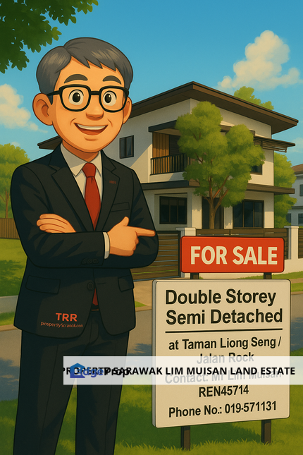 Double Storey Semi Detached House at Taman Liong Seng Jalan Rock in Kuching City for Sale, Sarawak, Kuching