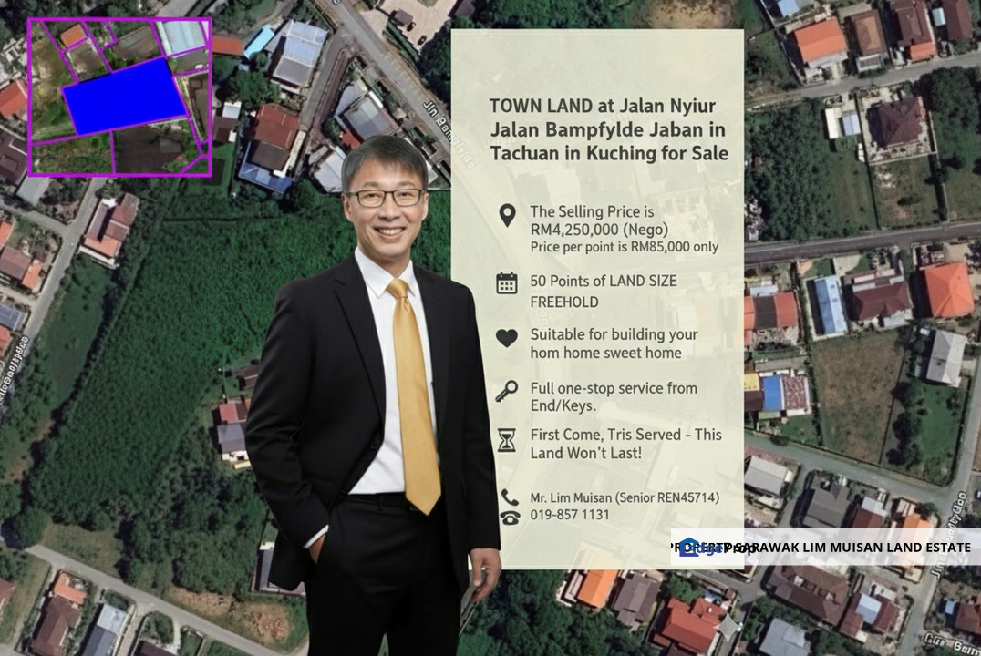 50 Points Prime  and Freehold Town Land @ Jalan Nyiur / Jalan Tabuan for Sale, Sarawak, Kuching