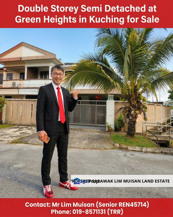 Double Storey Semi Detached at Lorong Stampin Tengah / Green Heights in Kuching for Sale, Sarawak, Kuching
