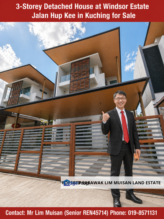 3-Storey Detached House at Windsor Estate Jalan Hup Kee in Kuching for Sale, Sarawak, Kuching