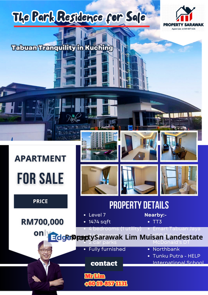 The Park Residence at Tabuan Tranquility in Kuching for Sale, Sarawak, Kuching