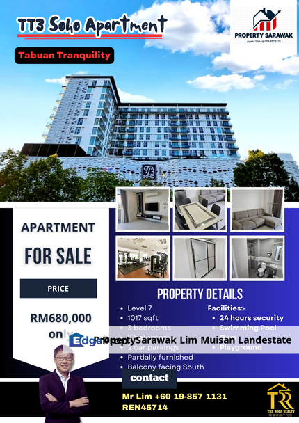 TT3 Soho Apartment at Tabuan Tranquility in Kuching for Sale, Sarawak, Kuching