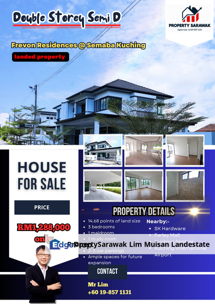 New Big Size Double Storey Semi Detached at Semaba in Kuching, Sarawak, Kuching