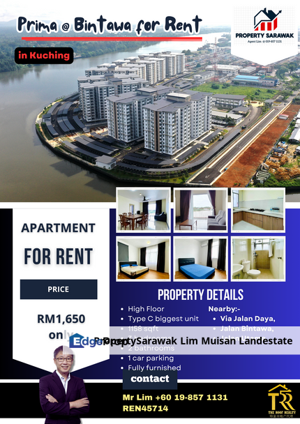 Spacious Prima Apartment Corner Unit at Bintawa, Kuching For Rent!, Sarawak, Kuching